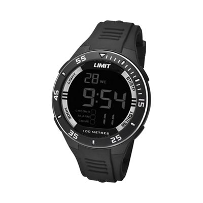 Unisex black digital silicone strap watch 5571.24